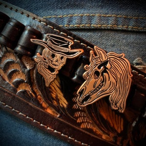 Antique Copper Ghost Rider and/or Ghost Steed Enamel Pins