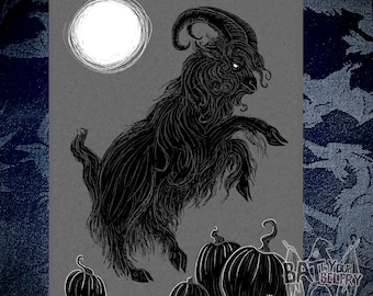 Dancing Black Goat Fine Art Print