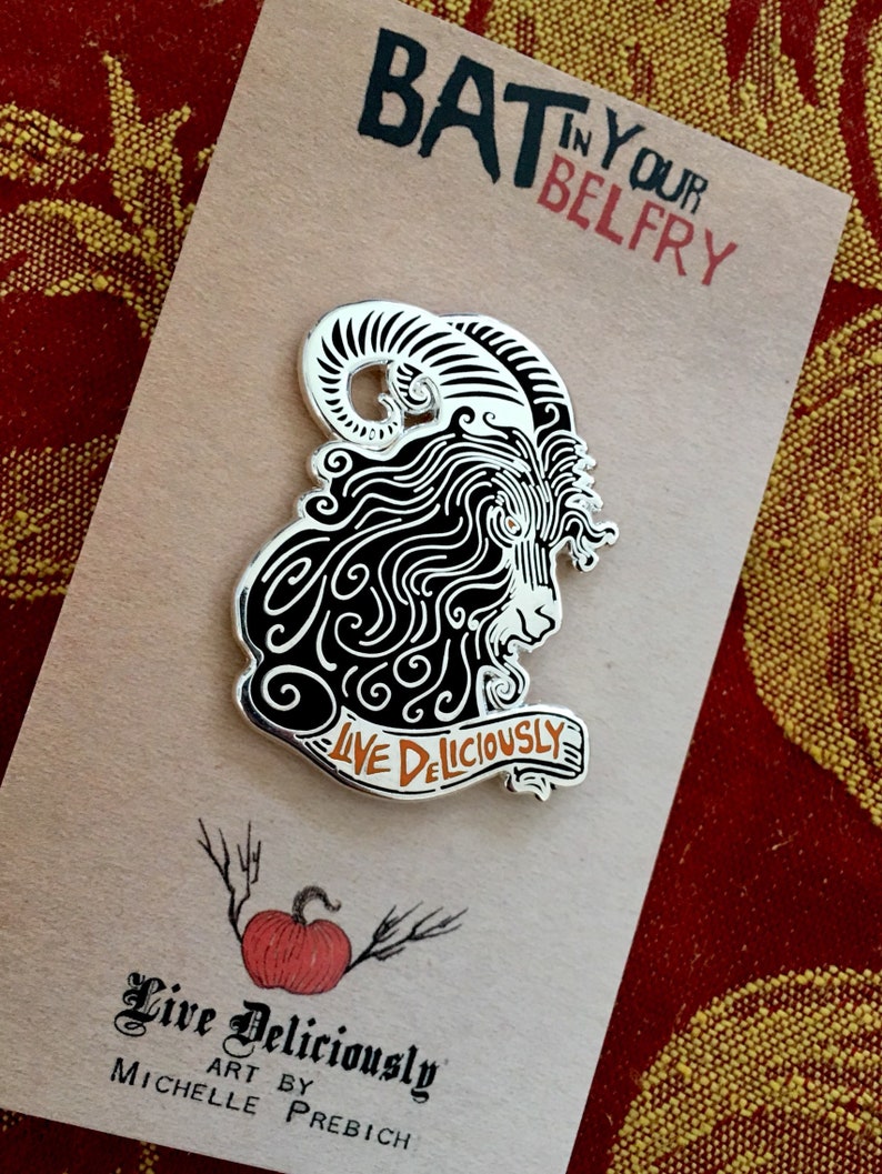 Live Deliciously Black Phillip Hard Enamel Pin image 3