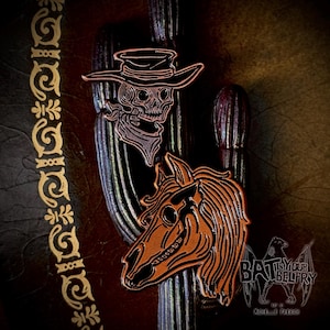 Antique Copper Ghost Rider and/or Ghost Steed Enamel Pins