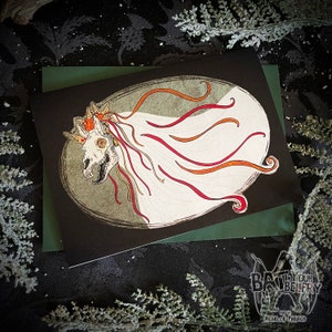 Cartão de felicitações Mari Lwyd da paisagem