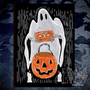 Haunted Sounds Vintage Halloween Ghost Art Print