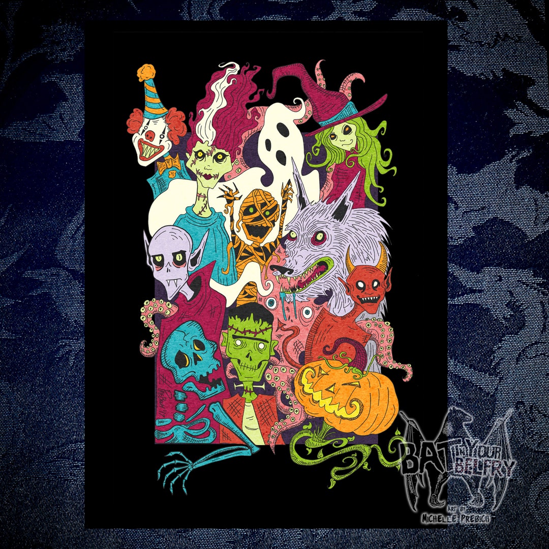 Monster Mash Halloween Fine Art Print - Etsy