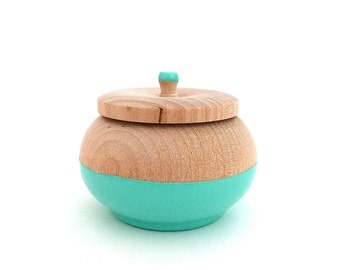 Turquoise jewelry box, wood jewelry box, tiny trinket box