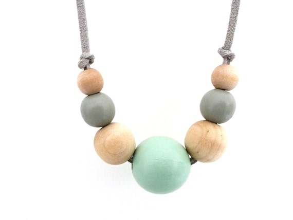 Buy Pretty Beads Work Mint Green and White Necklace Set Online