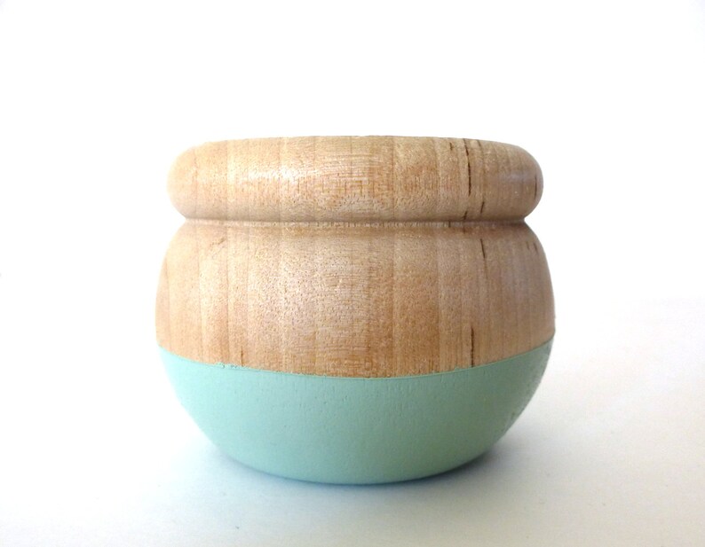 Mint Green Jewelry Box Wood Jewelry Box Tiny Box Round Wood Etsy