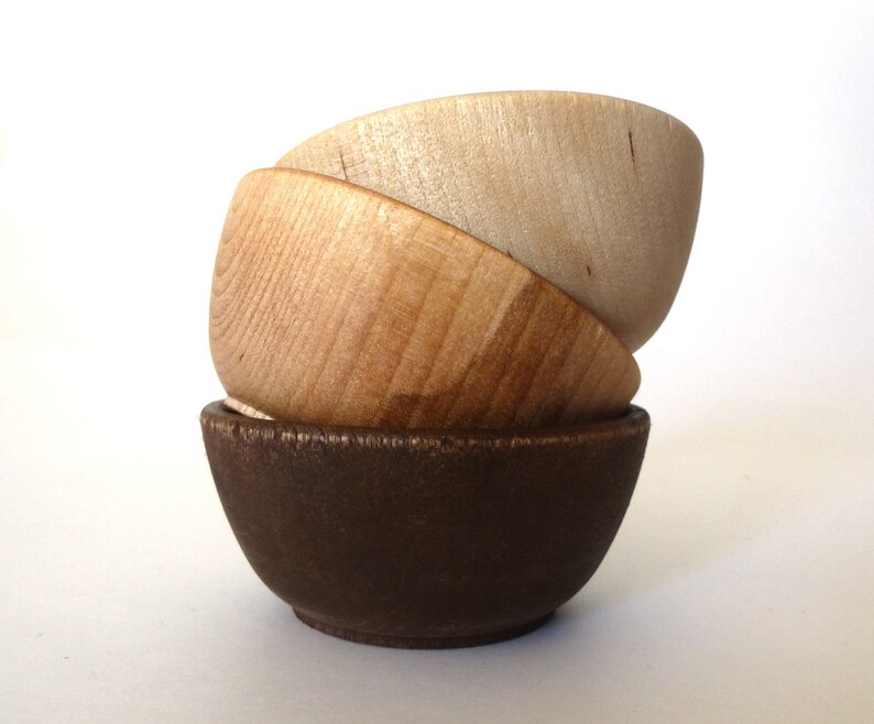 Wood Jewelry Bowl Jewelry Dish Birch Cherry Walnut Set of Etsy