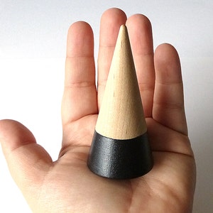 Ring cone, wood ring cone, pick your color, unique ring storage, painted wood decor, jewelry display, ring holder, gift under 15 image 5