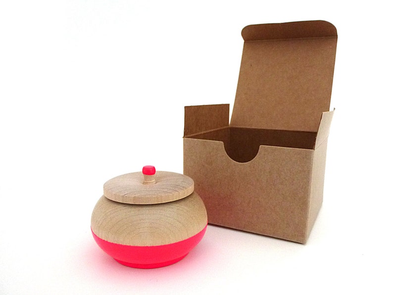 Rose gold wooden jewelry box, wood jewelry box, tiny box, round wood box, painted wood box, keepsake ring box image 5
