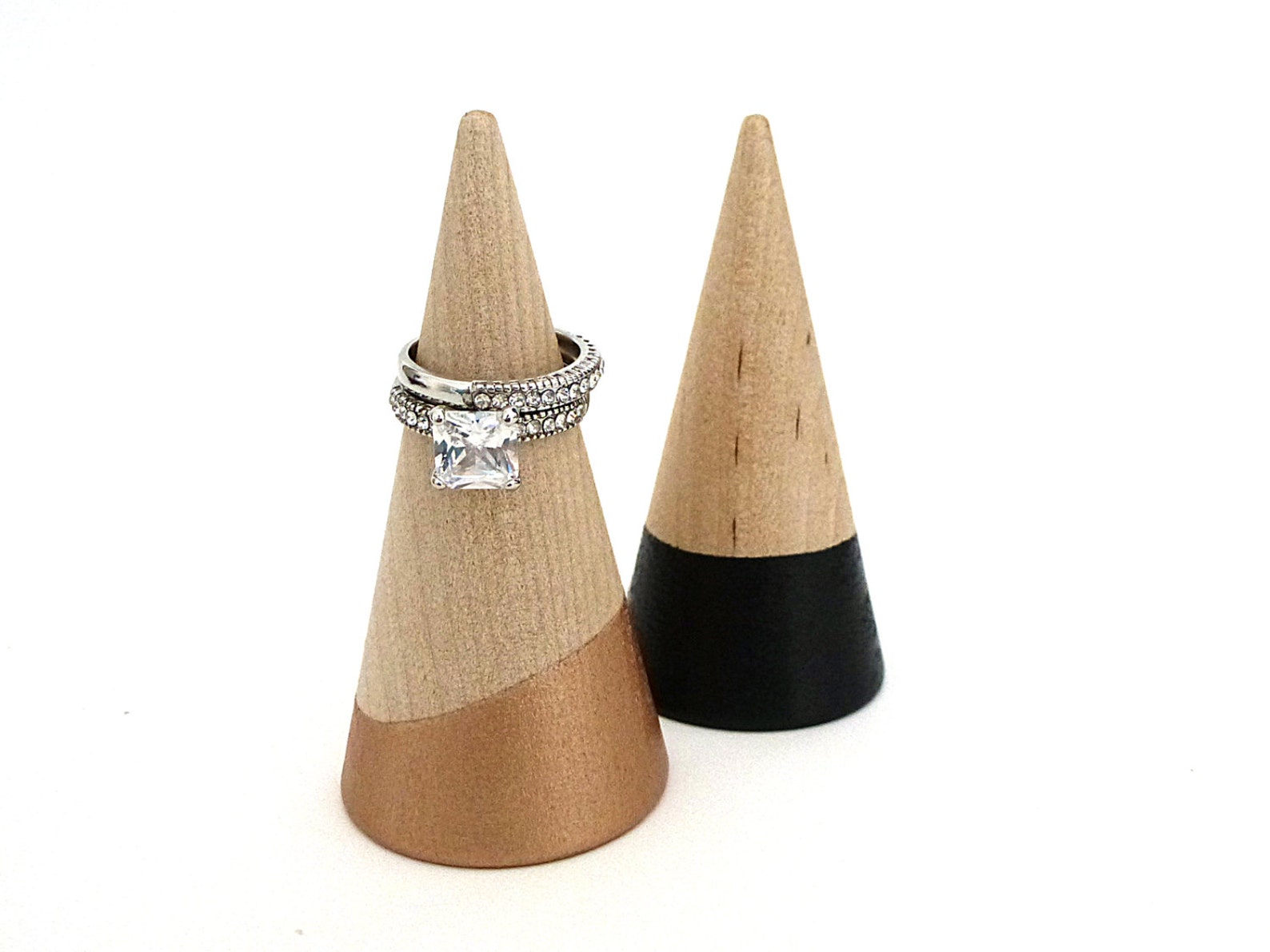 Ring Cone Unique Ring Storage Painted Wood Decor Jewelry Etsy