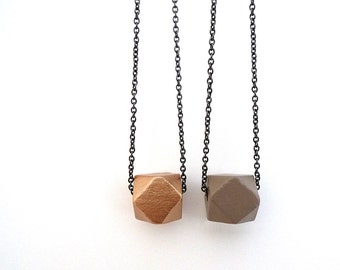 Rose gold bead necklace, geometric necklace, extra long necklace