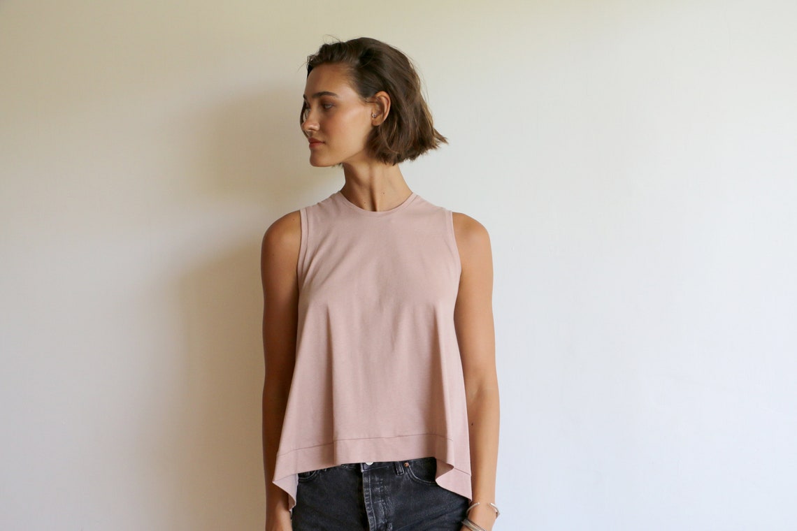 Light Pink Tank Top Lightweight Tank Top Cotton Tank Summer Etsy