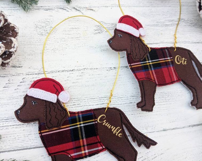 Chocolate Cocker Spaniel dog, dog decoration, Christmas dog, Spaniel gift, tree ornament, tree decoration, Cocker Spaniel, pet gift