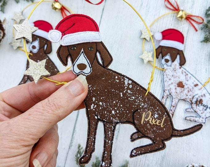 Christmas dog decoration, German pointer decoration, German pointer decoration, German pointer gift, pet decor, gifts for pet lovers