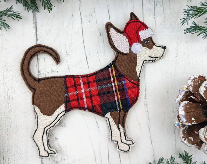 Chihuahua dog, dog decoration, Christmas dog, chihuahua gift, tree ornament, tree decoration, chihuahua decoration, pet gift