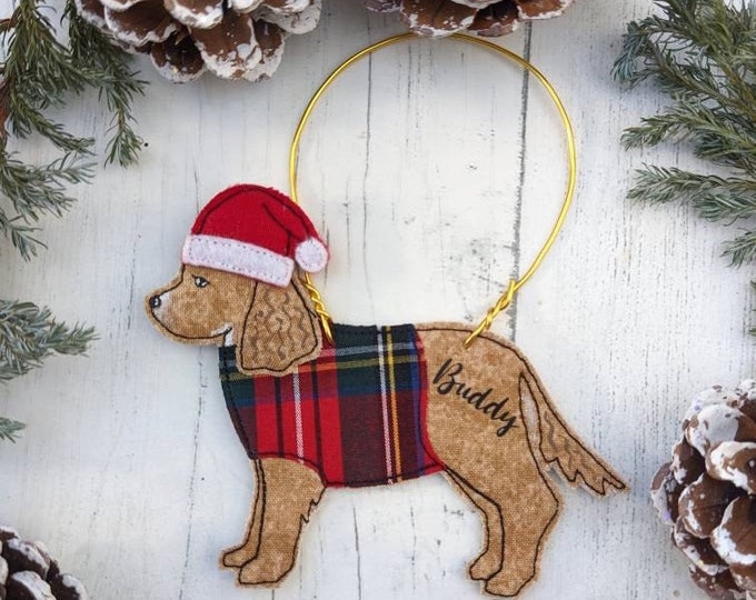 Cocker spaniel gift, cocker spaniel decoration, cocker spaniel decor, tan cocker spaniel, pet decor, Christmas pet decor