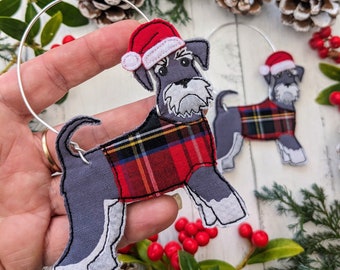 Miniature schnauzer, Christmas dog, dog gift, tree ornament, tree decoration, miniature schnauzer tree decoration, pet gift