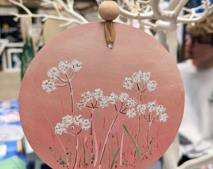 Mini acrylic painting - cowparsley