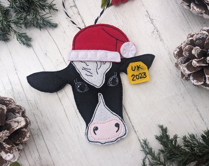 Dairy cow decoration, Freisian Holstein, cow decoration, Christmas cow, tree decoration, tree ornament