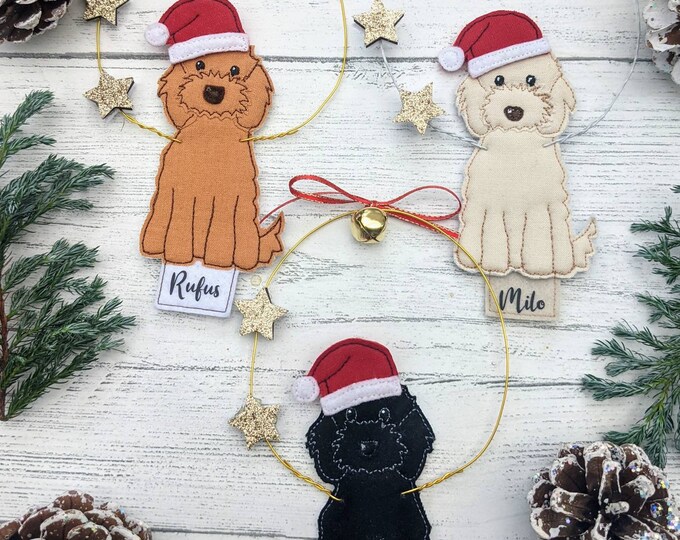 Christmas dog decoration, Christmas cockapoo decoration, cockerpoo decoration, cockerpoo gift, pet decor, gifts for pet lovers