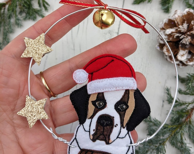 Christmas dog decoration, Christmas St Bernard decoration, St Bernard decoration, St Bernard gift, pet decor,gifts for pet lovers, Beethoven