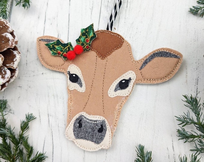 Jersey cow decoration, Jersey cow, cow decoration, Christmas cow, tree decoration, tree ornament, Jersey, Christmas tree