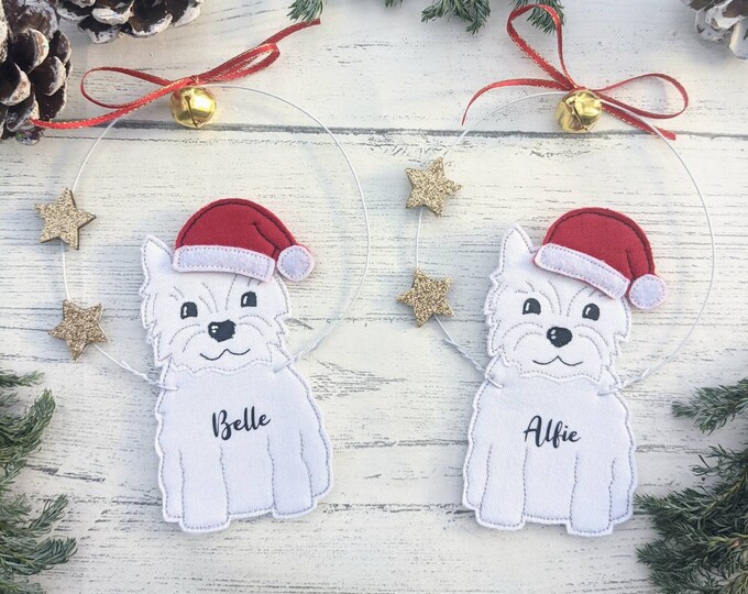 Christmas Westie decoration, Westie gift, West Highland Terrier decoration, Westie decor, gifts for pet lovers, Christmas dog ornament