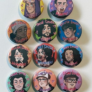 Bandom Crush Days of the Week 1.5in Button Pin Set