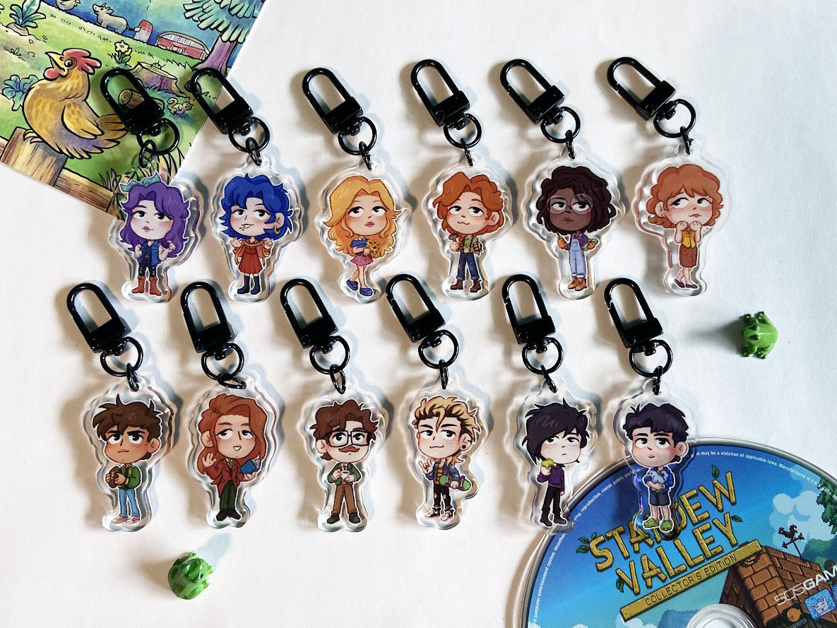 Stardew Valley Spouses 1.5in Mini Acrylic Charms