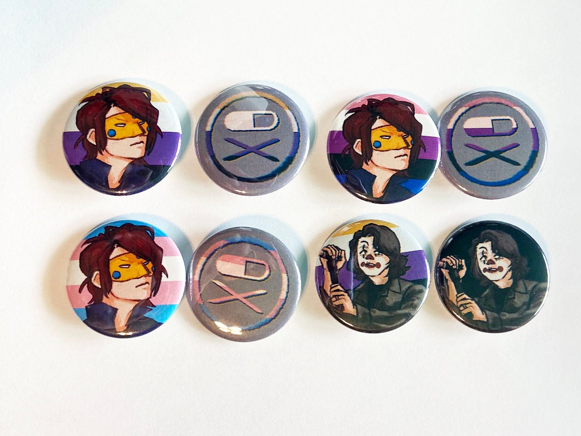 Gerard Way / Party Poison Gender Pride 1.5in Button Pins