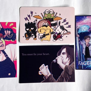Impresiones de postales de Bandom de 4 x 6: parques acuáticos, Fall Out Boy, Gerard Way, The Academy Is... y Midtown