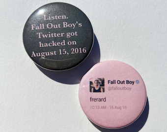 Fall Out Boy Twitter History 1.5in Button Pin Set