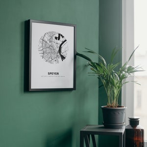 Speyer Stadtplan Poster Rund - Geschenk Wandbild Deine Stadt - Stadtkarte Map Print 50x70 - 44spaces