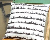 16 CITIES Pillowcase Throw Pillow Cushion Cover - Cotton Twill Screen Printed with 16 Skylines - Home Decor  - handmade by 44spaces
