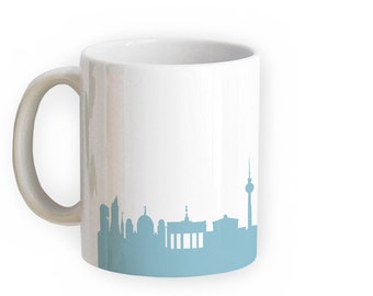Tazza da caffè di Berlino, tazza con skyline della città di Berlino, silhouette di Berlino, tazza divertente da cucina, regalo di viaggio per compleanno, 44spaces