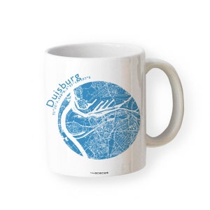 DUISBURG Stadtplan Kaffeetasse,  persönliche Stadttasse Henkelbecher Trend-Geschenk Dekor Souvenir für Globetrotter - 8 Farben, 30+ Städte