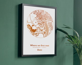 Wo alles begann - Hochzeitsgeschenk - Personalisiertes Bild in Kupfer Silber Rosegold Gold - Koordinaten Poster Geschenk - 44spaces