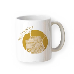 SAN FRANCISCO Stadtplan Tasse Becher, Henkelbecher als Geschenk, Dekor oder Souvenir  - 8 Farben, 30+ Städte