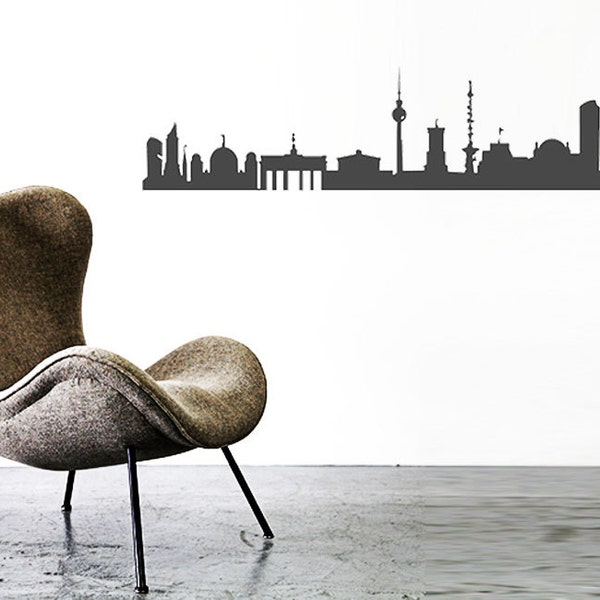Wandsticker Berlin Skyline Silhouette in grau, +60 weitere Städte - 100% gefertigt in Deutschland von 44spaces