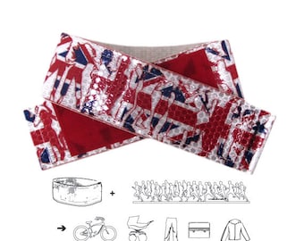 UNION JACK reflective ankle  leg strap - biking accessories Scapes Reflex Ribbon - UK - handmade by 44spaces