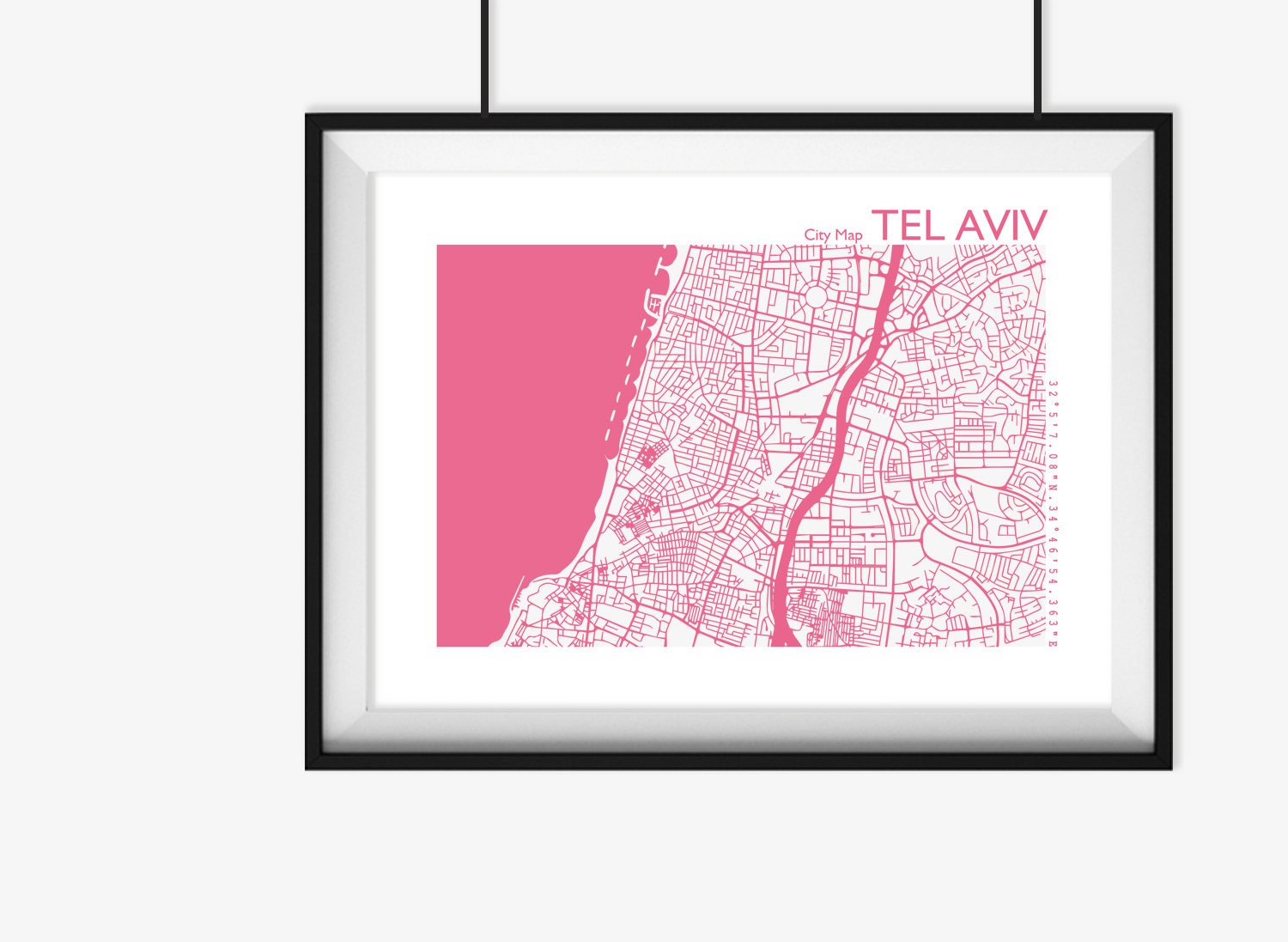 TEL AVIV Map Tel Aviv Travel Map Tel Aviv Street Map Tel - Etsy
