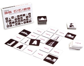 Cities Memo Game Jeu de société Adultes & Enfants - 36 Villes à découvrir dans le Monde - 8-99 ans - Memo Game Game Evening - 44spaces