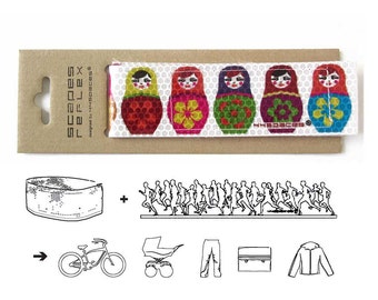 MATROSCHKA Reflexband für Fahrradfahrer, refektierendes Schutzband als Hosenschutz oder als Geschenk für Biker und Fahrradenthusiasten