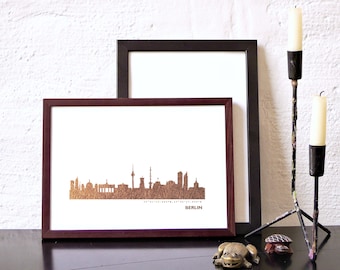 Berlin Boho Poster, Berlin Skyline, Berlin skyline Art print, Boho Wall Decor,  Minimalist City Art Print, Custom Gifts Moving Housewarming