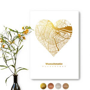First Date Map Poster - Geschenk für Brautpaar Sie Ihn - Valentinstag Hochzeitstag personalisiert mit Namen Herz - 44spaces
