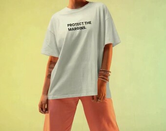 Protect The Margins Tee | Social Justice Statement Shirt | Cream Minimalist Graphic Tee