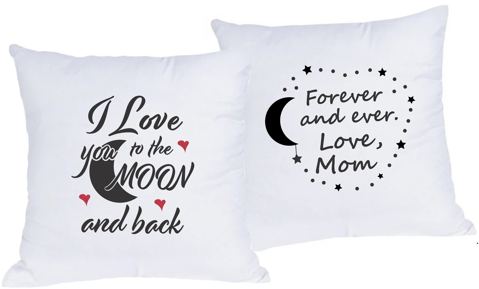 We Love You To The Moon And Back - Gift For Mom, Personalized Pillow (Insert Included)