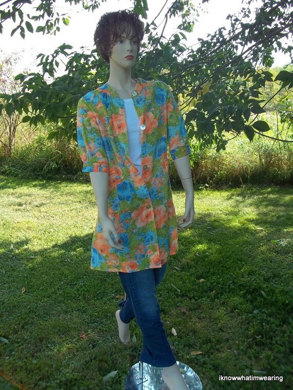 60's Vintage Floral Smock