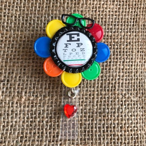 Eye doctor gift snellen chart test EYEGLASSES glasses OPTHALMOLOGY Ophthalmologist, eye doctor id badge holder Stocking stuffer gift