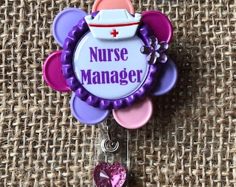 Manager gift, NURSE manager, Wonder Woman, rn id badge reel id badge holder - retractable nurse badge upcycled medication flip off badge